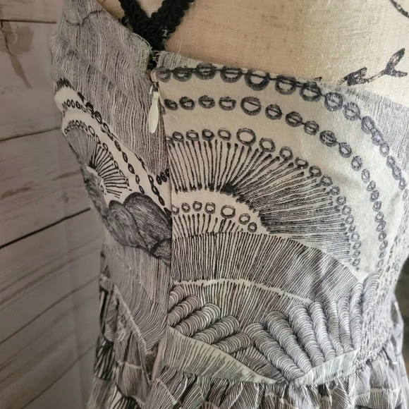 O'Neill Black white grey strapless mini summer dress 7 medium pacsun - Picture 4 of 9